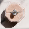 1.93 -2.93 CT Pear CVD Diamond Halo Pave Setting Engagement Ring