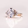 2.0 - 4.0 CT Oval G/VS2 CVD Diamond Three Stone Engagement Ring