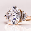 2.0 - 4.0 CT Oval G/VS2 CVD Diamond Three Stone Engagement Ring