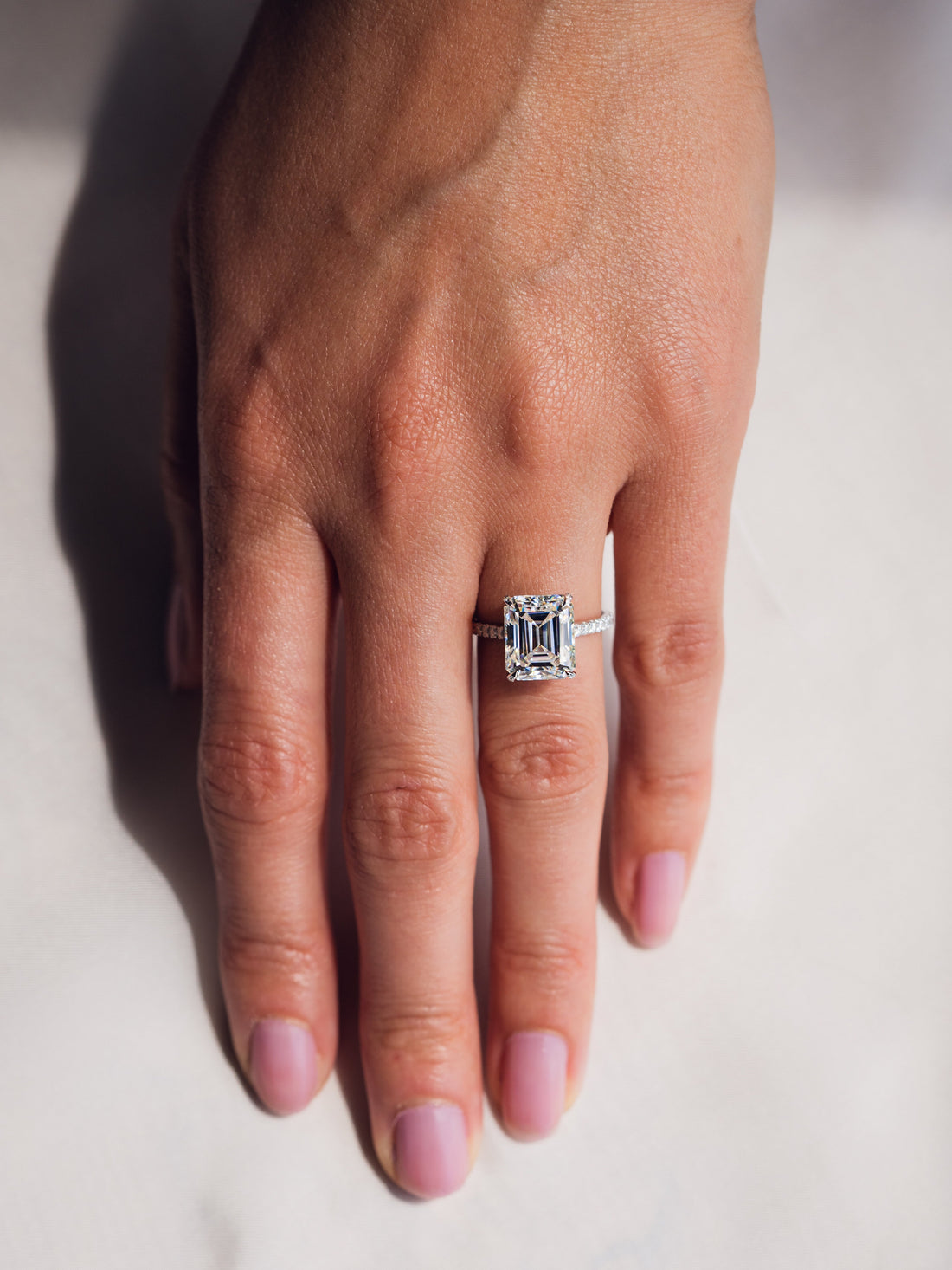 2.0 - 4.50 CT Emerald  CVD Diamond Pave Setting Engagement Ring