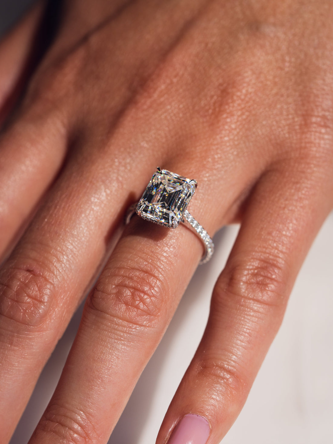 2.0 - 4.50 CT Emerald  CVD Diamond Pave Setting Engagement Ring