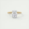 2CT Oval Cut Moissanite Hidden Halo Pave Setting Engagement Ring