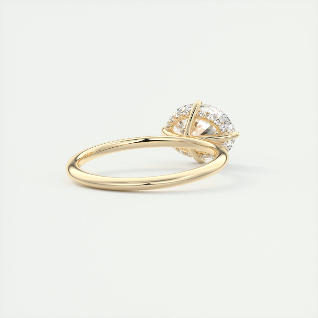 2CT East West Oval Cut Moissanite Hidden Halo Engagement Ring