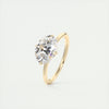 2CT East West Oval Cut Moissanite Hidden Halo Engagement Ring