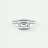 2.0 Ct Emerald East West Half Bezel Solitaire Moissanite Engagement Ring