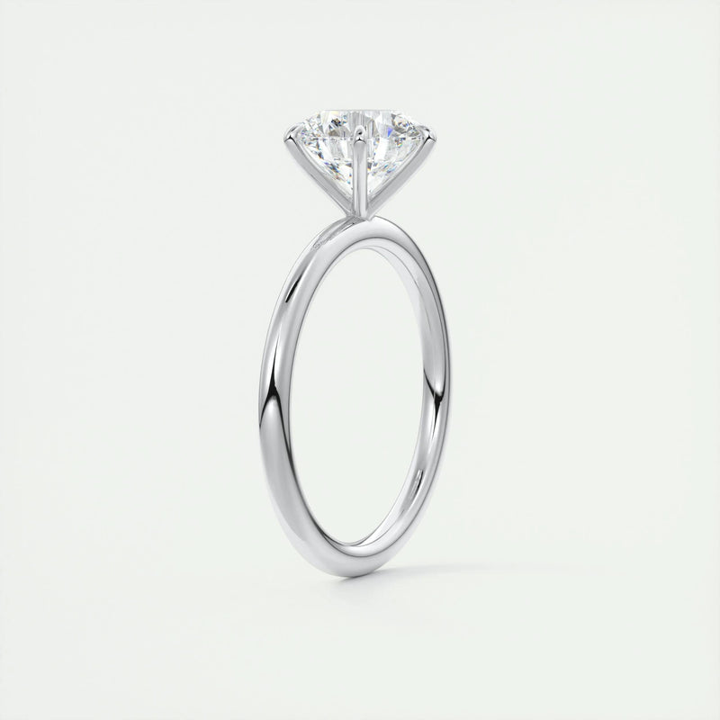 2.15 Ct Round Solitaire Flush Stacking Moissanite Diamond Engagement Ring