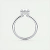2.1 Ct Round East West Half Bezel Solitaire Moissanite Diamond Engagement Ring