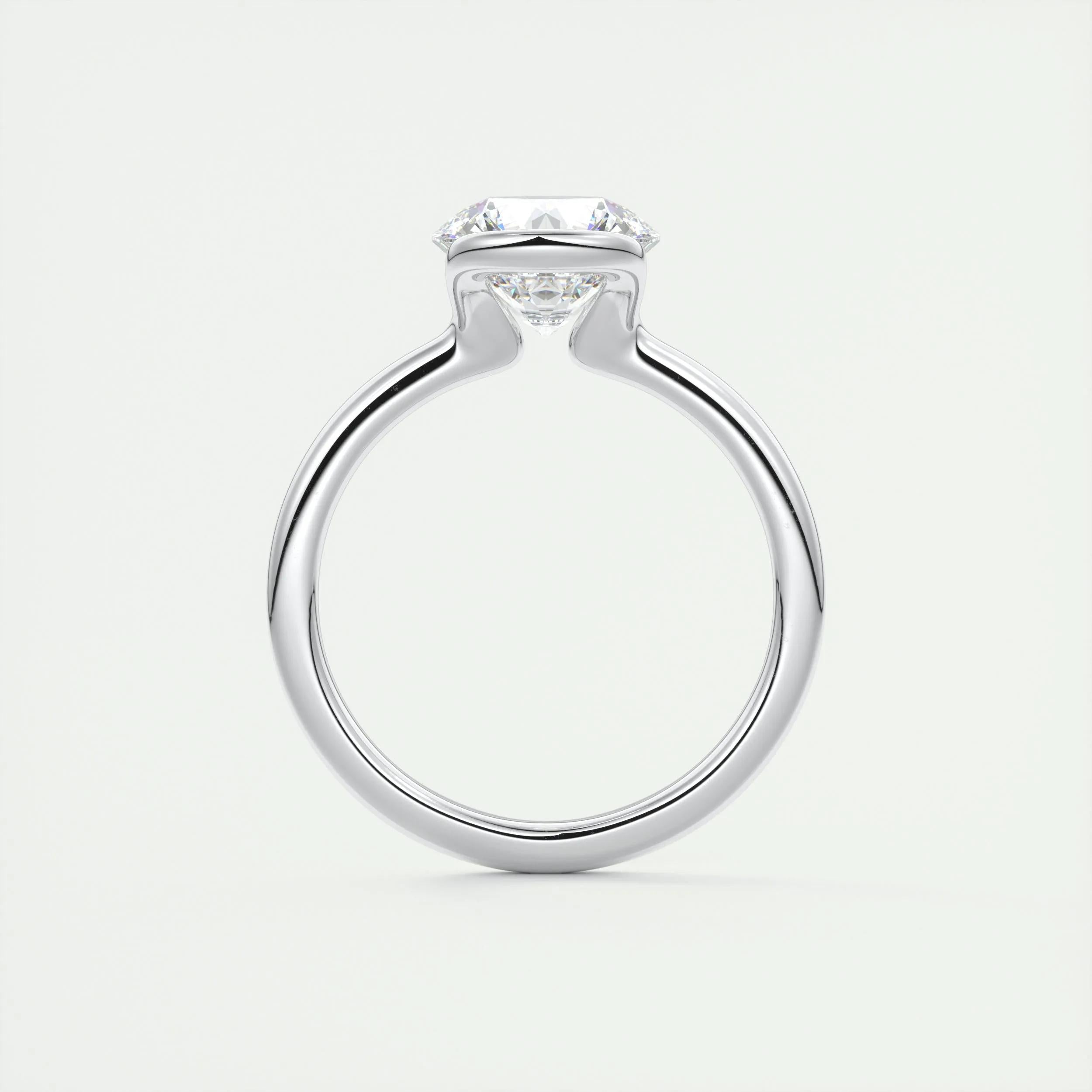 2.1 Ct Round East West Half Bezel Solitaire Moissanite Diamond Engagement Ring