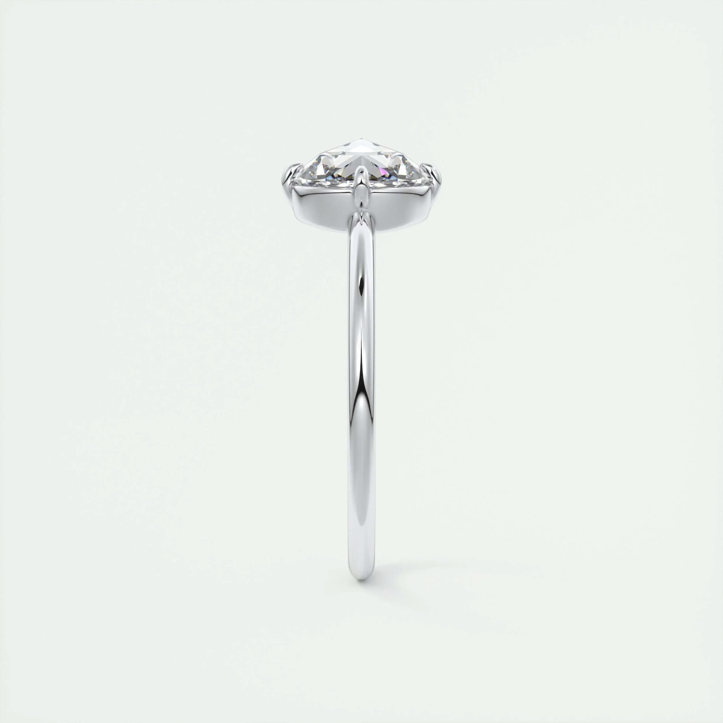 2.15 Ct Rose Cut Solitaire Full Bezel Moissanite Diamond Engagement Ring