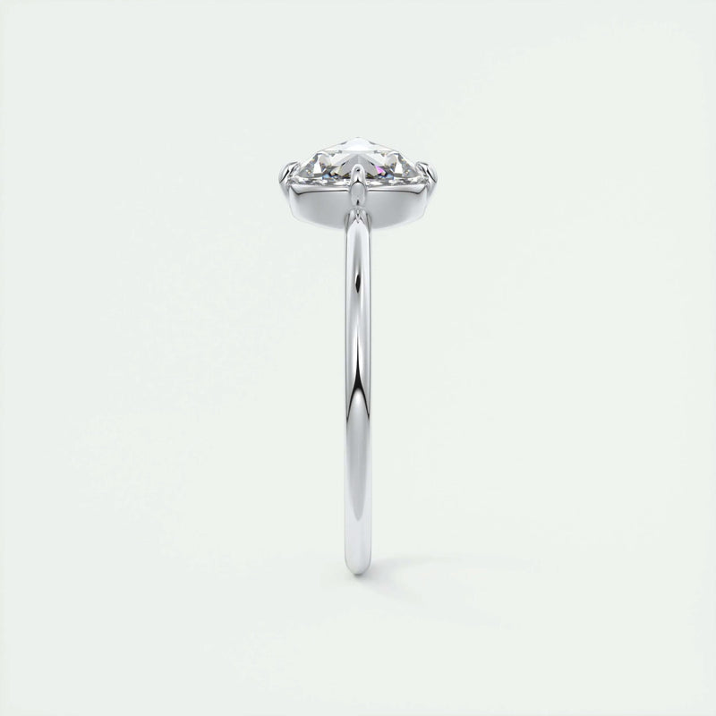 2.15 Ct Rose Cut Solitaire Full Bezel Moissanite Diamond Engagement Ring