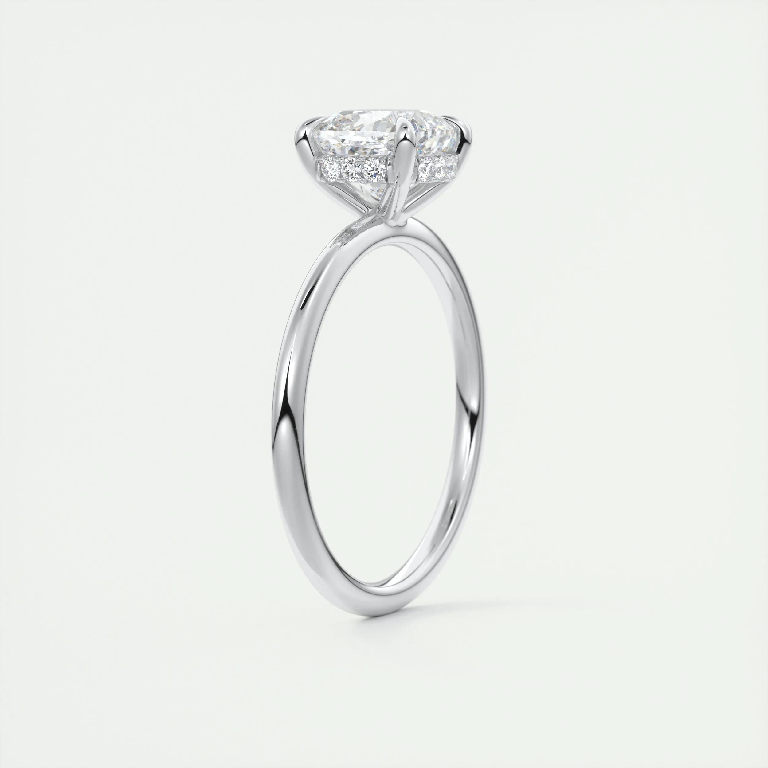 2.0 Ct Cushion Solitaire With Hidden Halo Moissanite Diamond Engagement Ring
