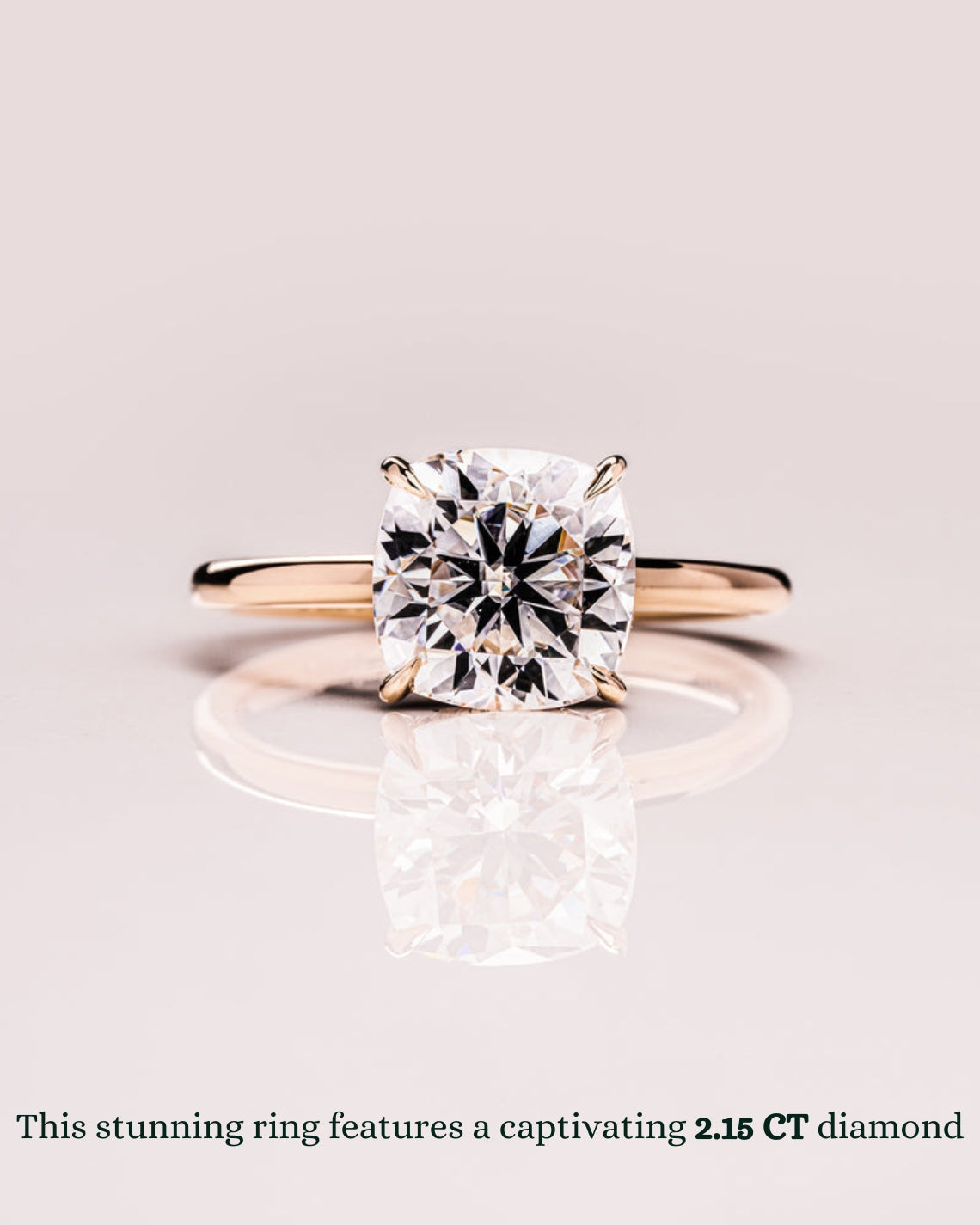 1.15 - 3.15 CT Cushion CVD Diamond Hidden Halo Engagement Ring