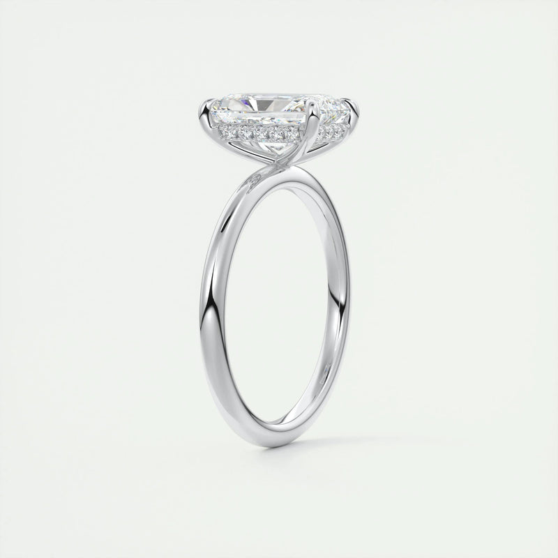 2.0 Ct Radiant Solitaire With Hidden Halo Moissanite Diamond Engagement Ring