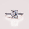 0.96-3.0 CT Cushion  CVD Diamond Hidden Halo Pave Setting Engagement Ring