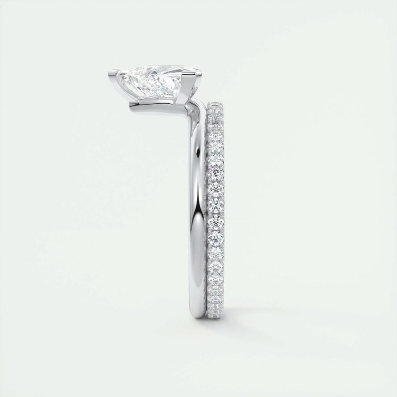 2.1 Ct Trillion Cantilever Solitaire Moissanite Engagement Ring