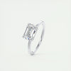 2.0 Ct  Emerald Cut Moissanite Solitaire Diamond Engagement Ring
