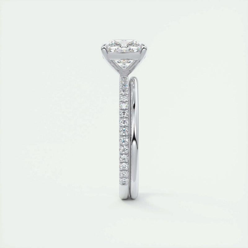 2.54 Ct Cushion Pavé Moissanite Diamond Engagement Ring