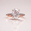 2.0 - 3.90 CT Oval  CVD Diamond Hidden Halo Pave Setting Engagement Ring