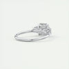 2.0 ct Asscher Three Stone Moissanite Diamond Engagement Ring