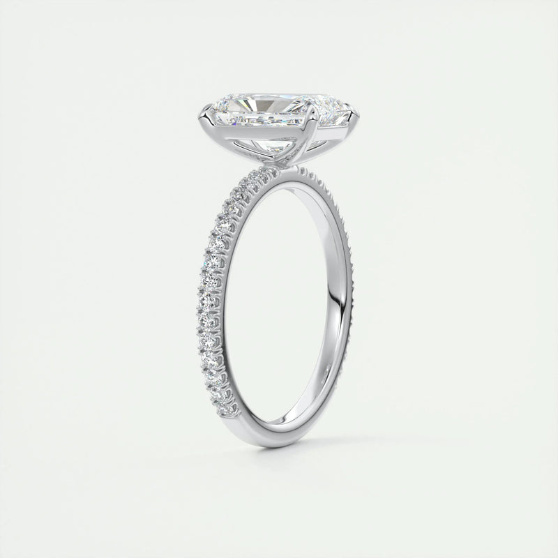 3.6 Ct Radiant Pavé Moissanite Diamond Engagement Ring