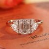1.0-3.0 CT Emerald Cut  CVD Diamond Cluster solitaire Setting Engagement Ring