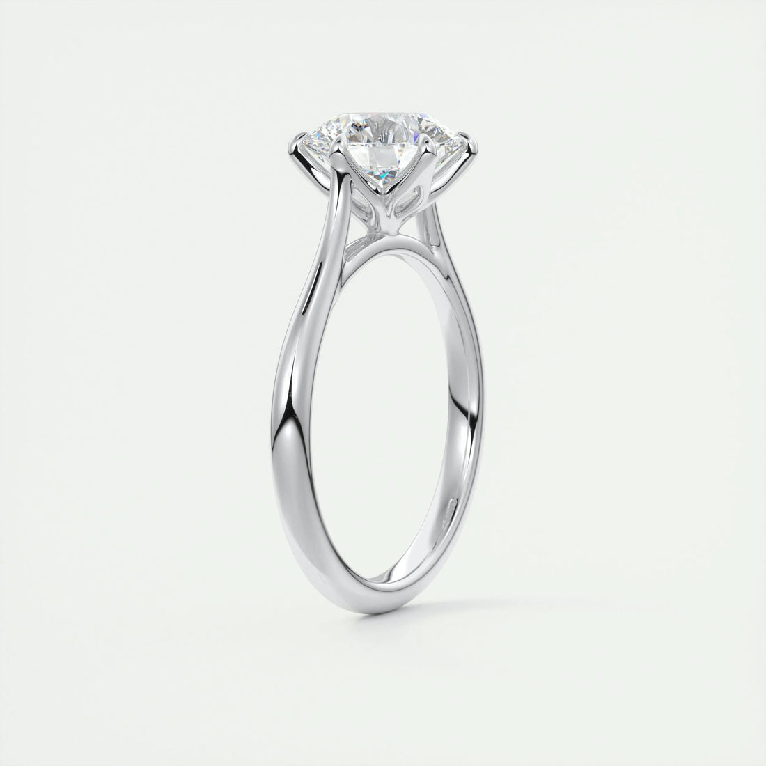1.8 Ct Round Solitaire Moissanite Diamond Engagement Ring