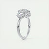 2.8 Ct Round Moissanite Three Stone Diamond Engagement Ring