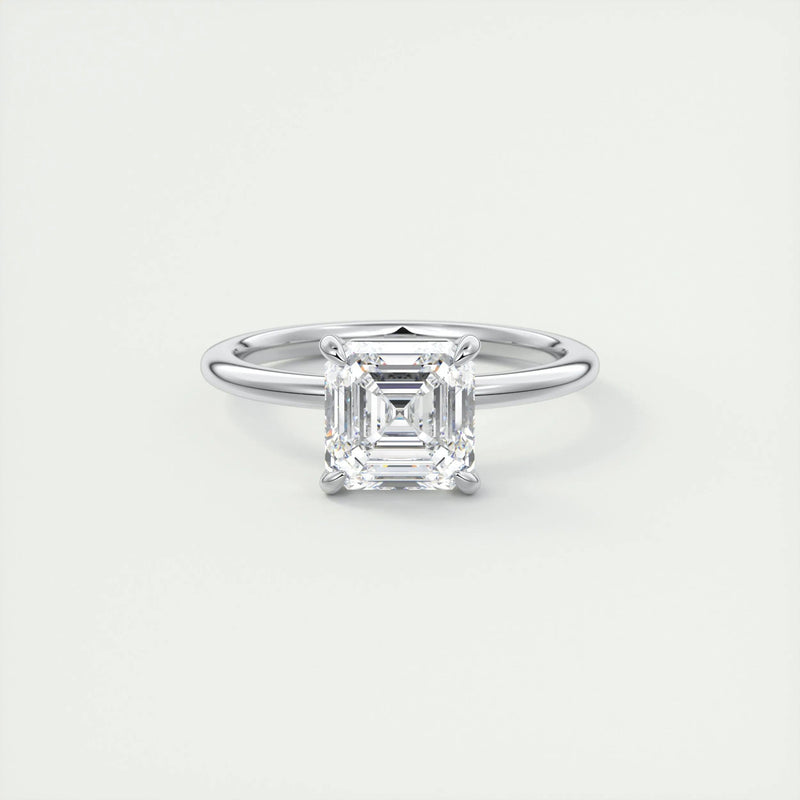 2.0 Ct Asscher Cut Moissanite Solitaire Diamond Engagement Ring