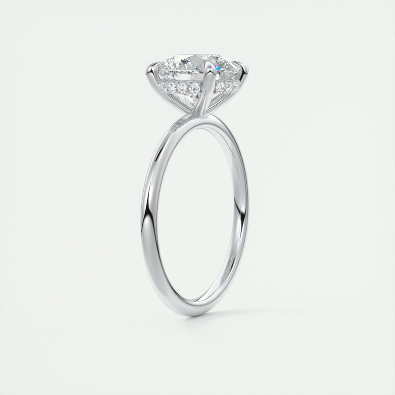 2.55 Ct Round Hidden Halo Moissanite Diamond Engagement Ring