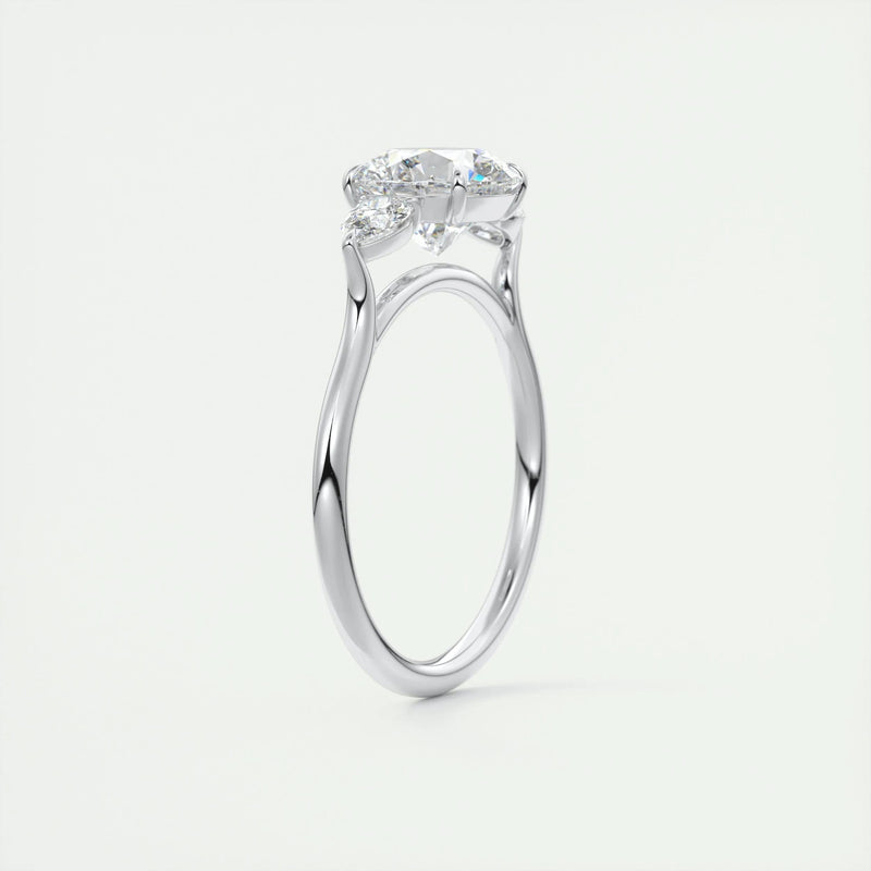 2.8 Ct Round Three Stone Moissanite Diamond Engagement Ring
