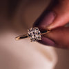 0.96-3.0 CT Cushion CVD Diamond Hidden Halo Engagement Ring