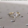 1.0 - 3.0 CT Round  CVD Diamond Pave Setting Engagement Ring