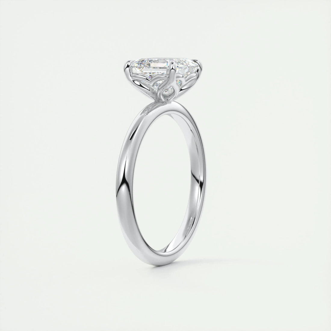 2.0 Ct Asscher Solitaire Moissanite Diamond Engagement Ring