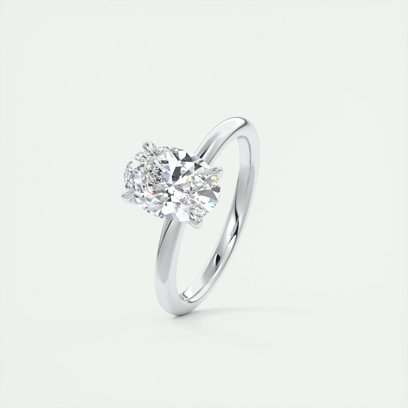 2.0 Ct Oval Floral Solitaire Moissanite Diamond Engagement Ring