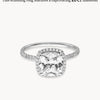 1.0-3.0 CT Cushion Cut CVD Diamond Halo Pave Setting Engagement Ring