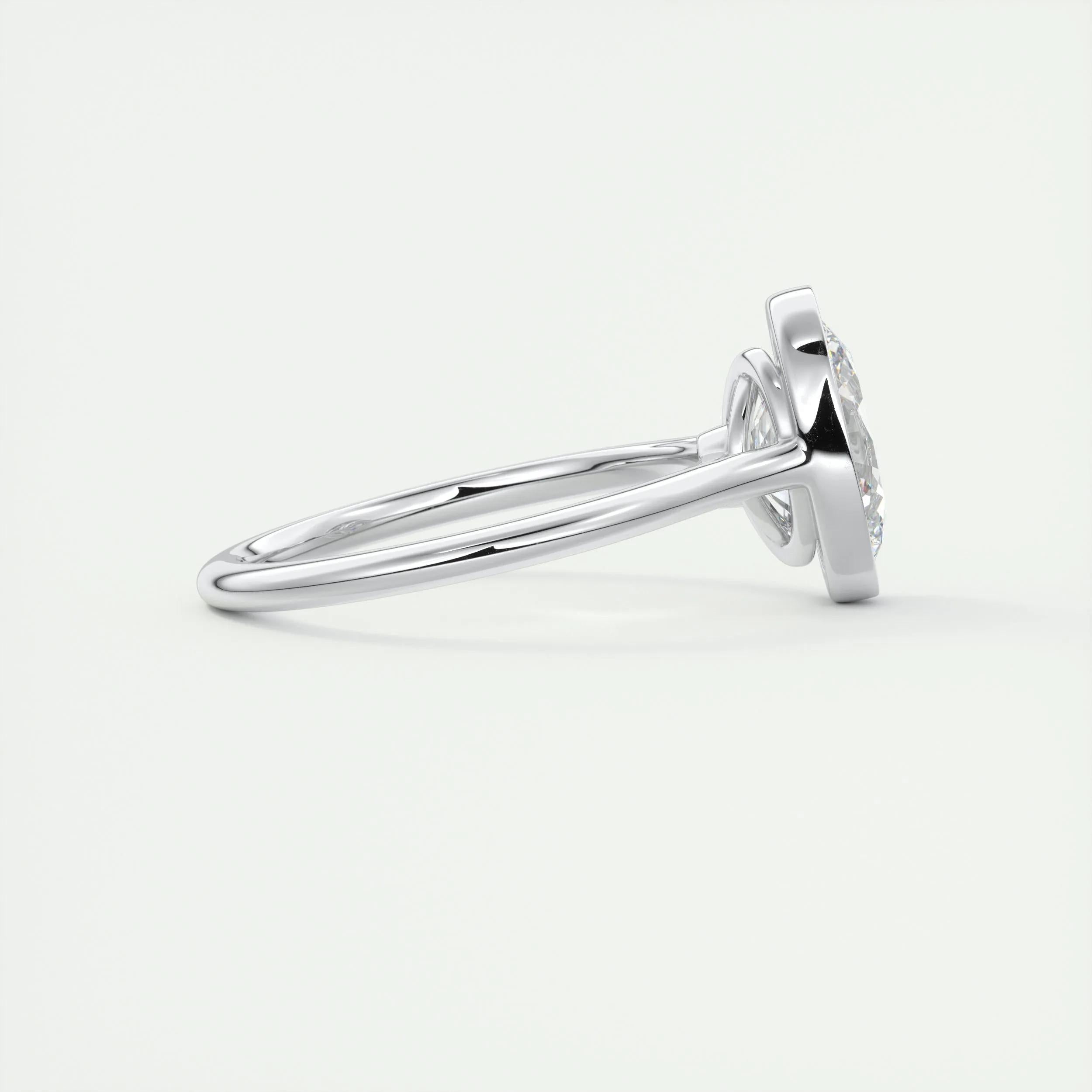 2.0 Ct Oval Solitaire Bezel Moissanite Diamond Engagement Ring