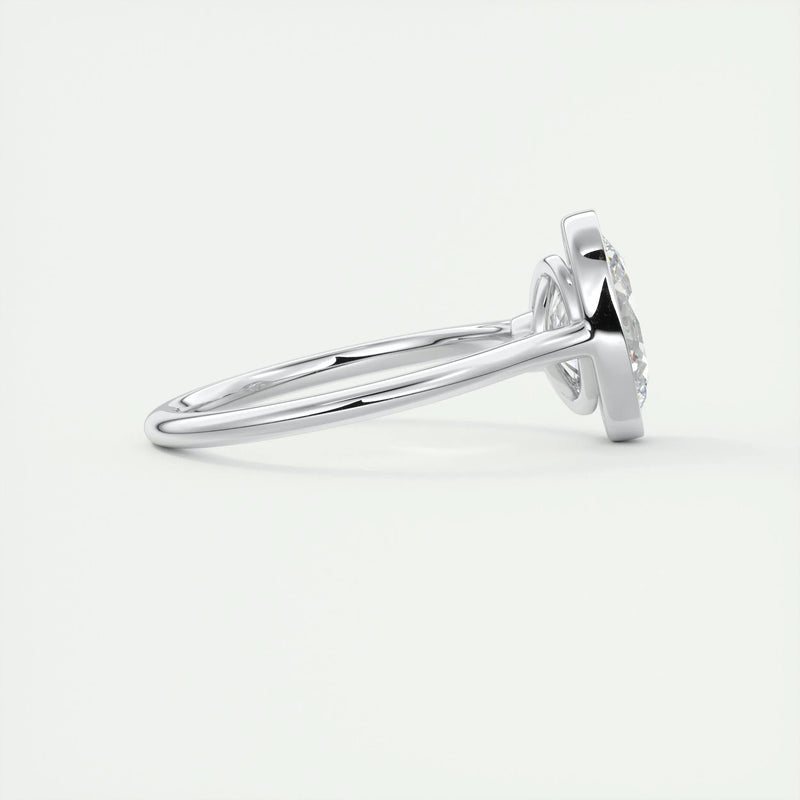 2.0 Ct Oval Solitaire Bezel Moissanite Diamond Engagement Ring