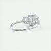 4.5 Ct Emerald Three Stones Moissanite Diamond Engagement Ring