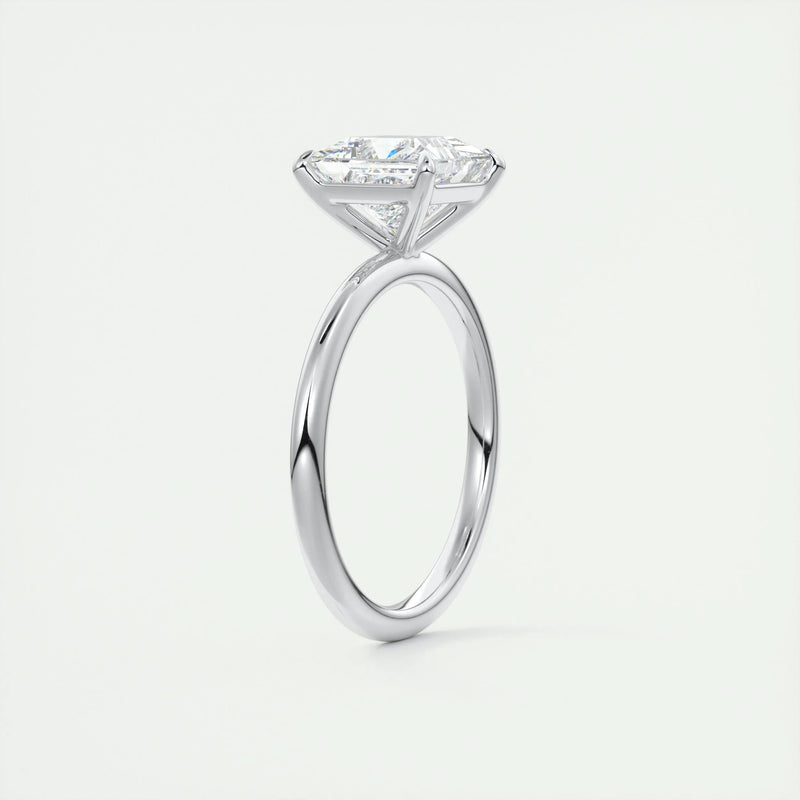2.4 Ct  Princess Cut Moissanite Solitaire Diamond Engagement Ring