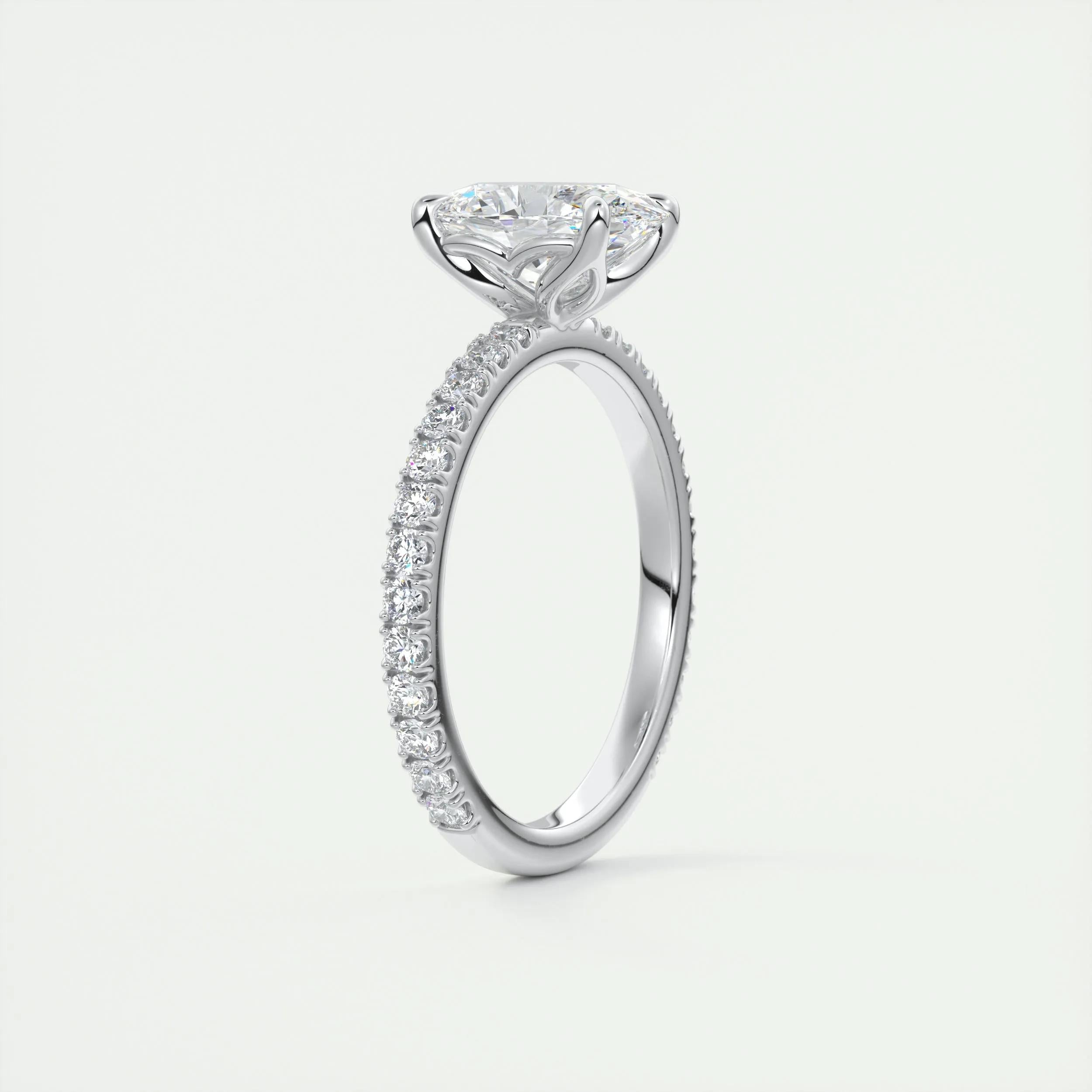 2.4 Ct Oval Pavé Moissanite  Diamond  Engagement Ring