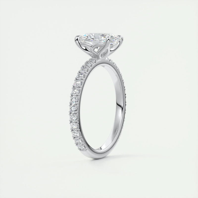 2.4 Ct Oval Pavé Moissanite  Diamond  Engagement Ring