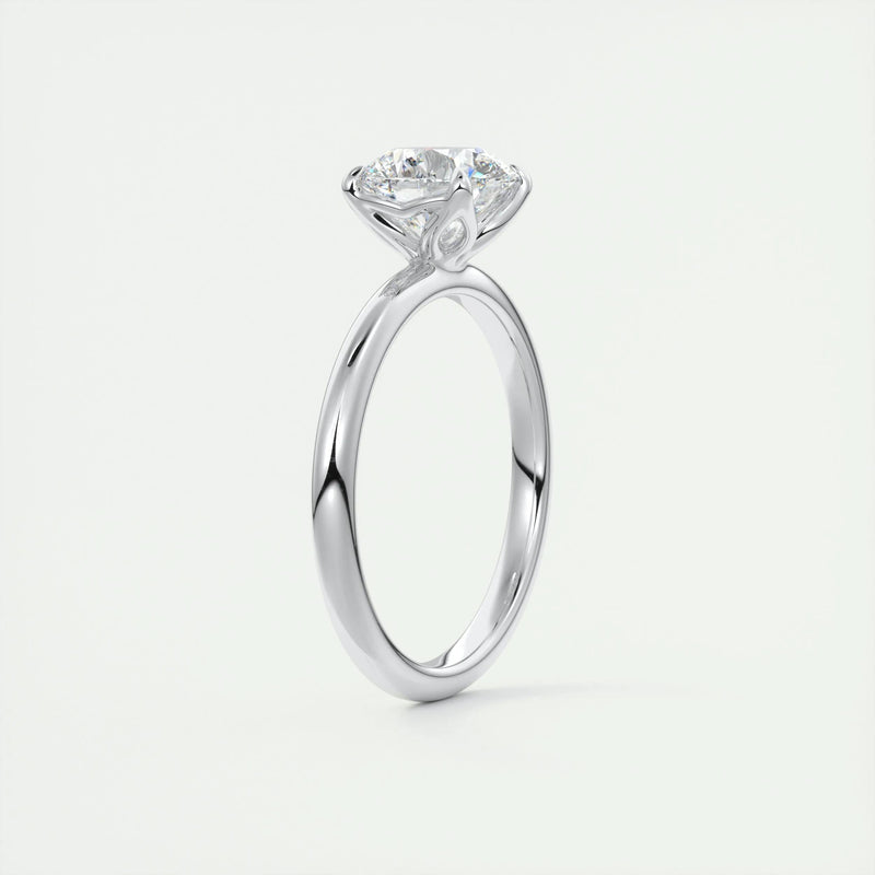 2.18 Ct Round Floral Solitaire Diamond Engagement Ring