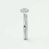 3.2 Ct Cushion Baguette Three Stone Moissanite Diamond Engagement Ring