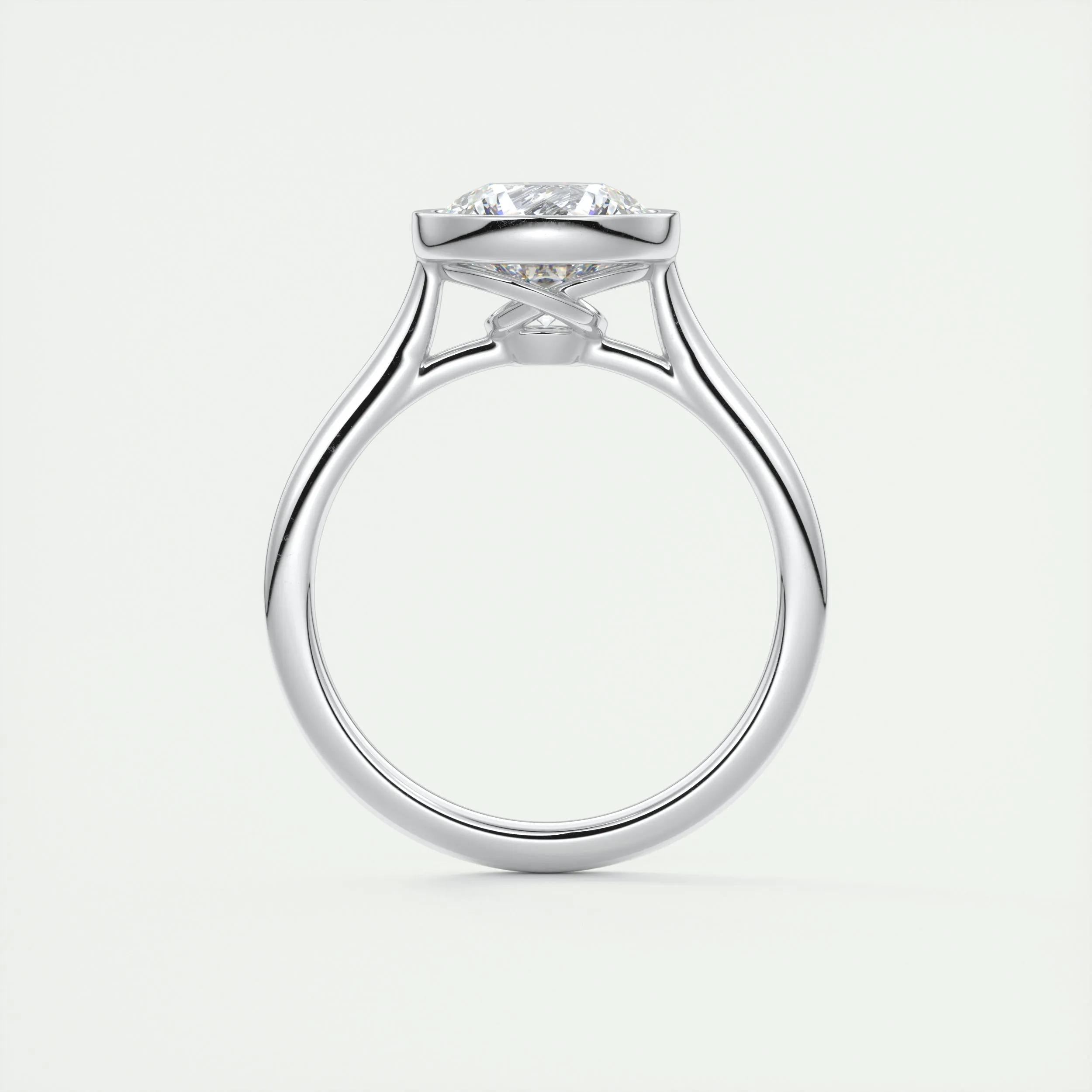 2.2 Ct Round Solitaire Bezel Moissanite Diamond Engagement Ring