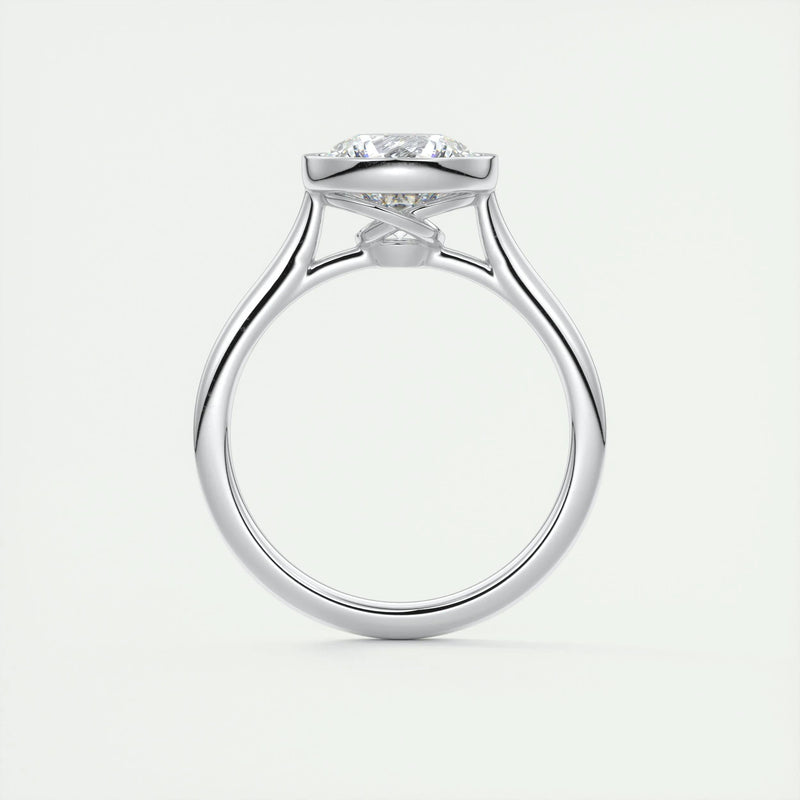 2.2 Ct Round Solitaire Bezel Moissanite Diamond Engagement Ring