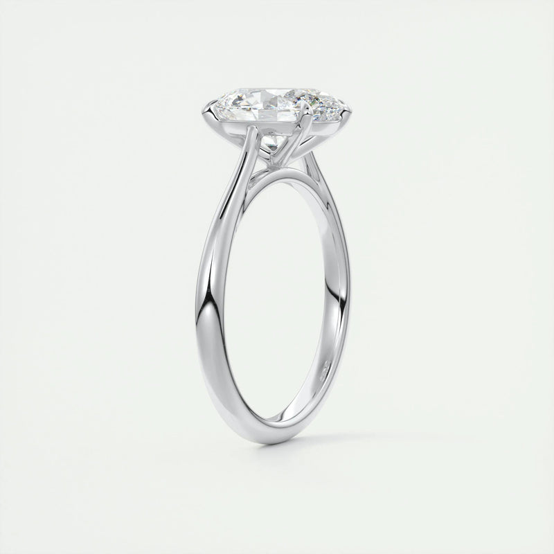 2.0 Ct Oval Cathedral Solitaire Moissanite Diamond Engagement Ring