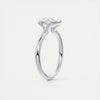 2.0 Ct Oval East West Half Bezel Solitaire Moissanite Diamond Engagement Ring