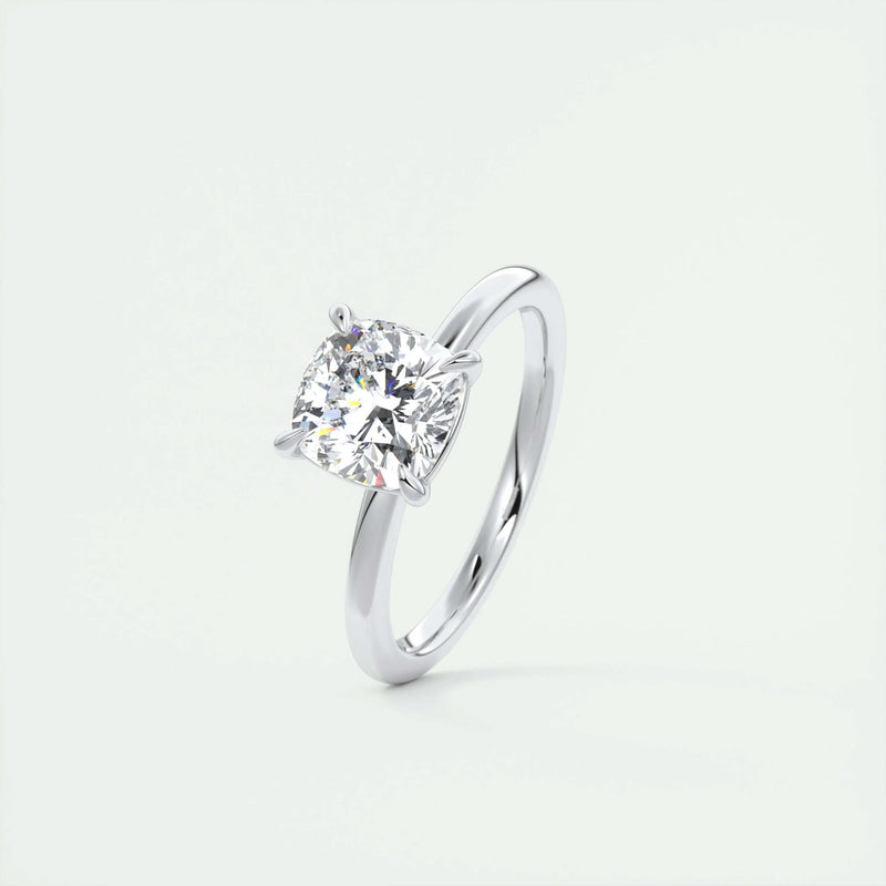 2.0 Ct Cushion Cut Solitaire Moissanite Diamond Engagement Ring