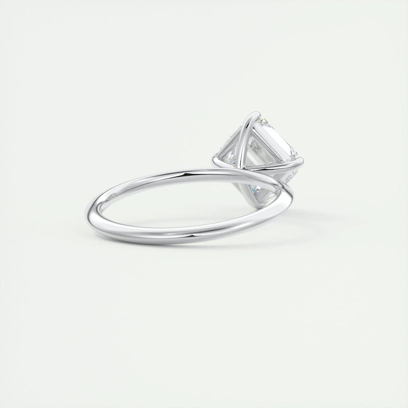 2.0 Ct Asscher Solitaire Moissanite Diamond  Engagement Ring