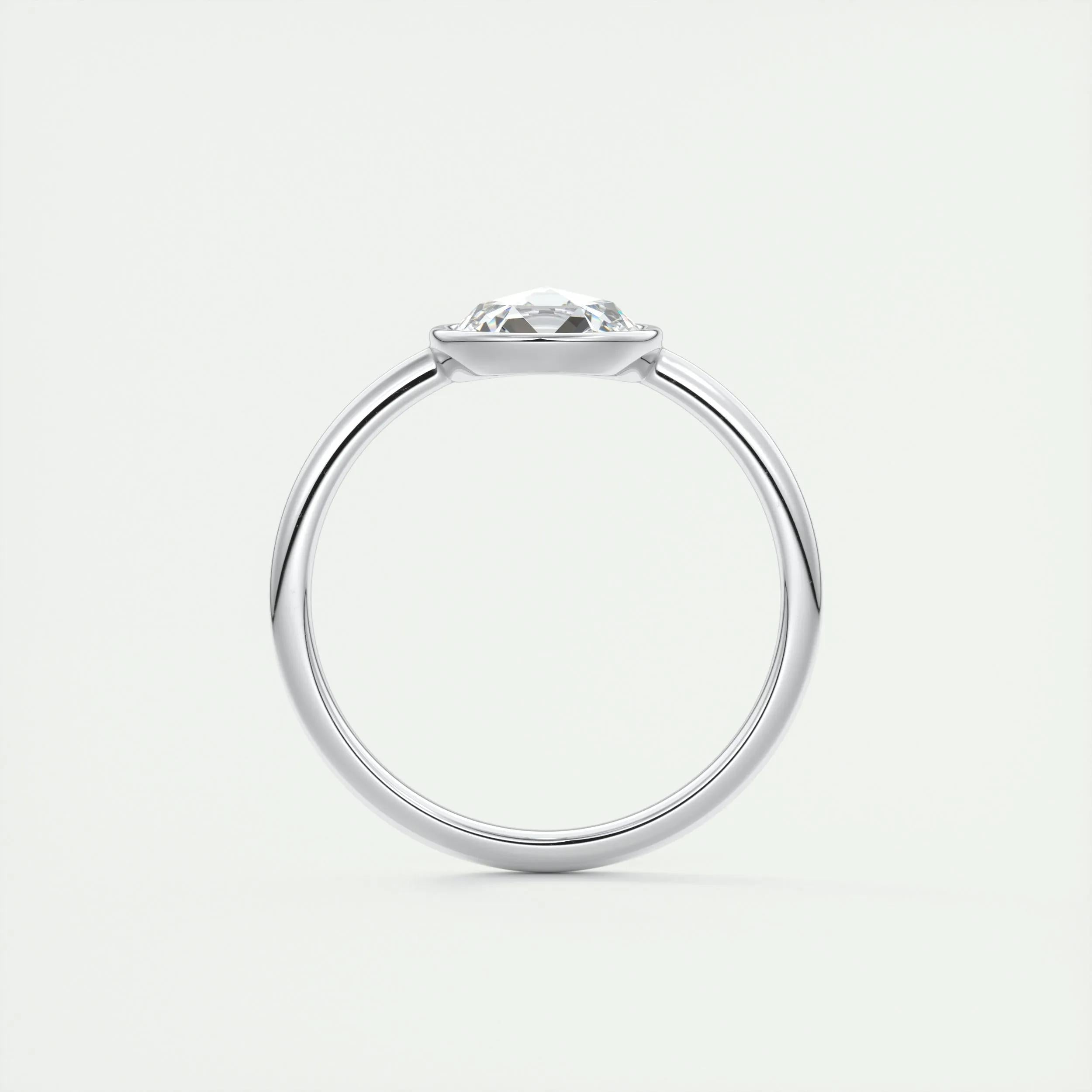 1.8 Ct Rose Cut Round Solitaire Full Bezel Moissanite Diamond  Engagement Ring